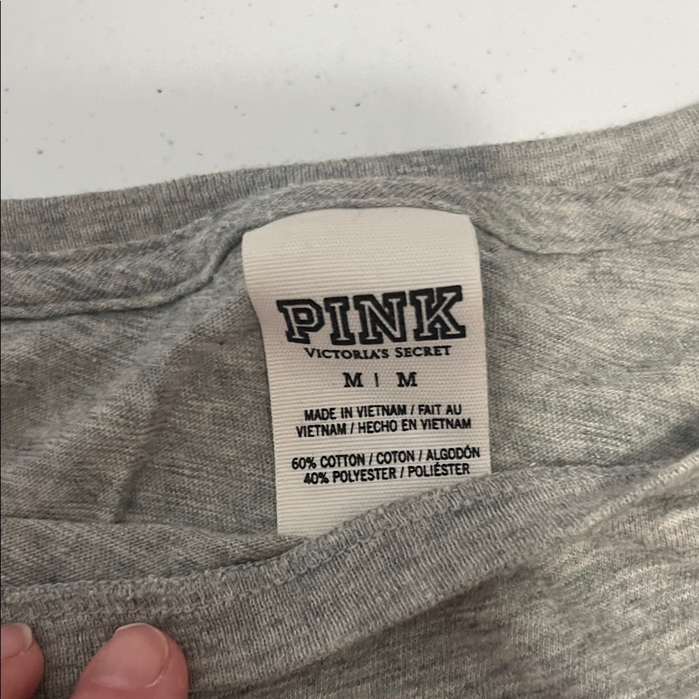 Victoria's Secret Gray Tee with 5/25 Black Text - Picture 2 of 5